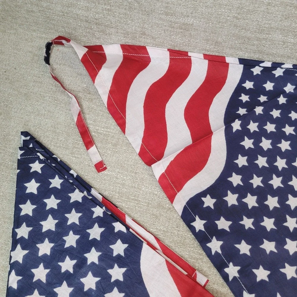 Set of 12 USA American Flag Bandannas Kerchief Facemask 100% Cotton Lot NEW